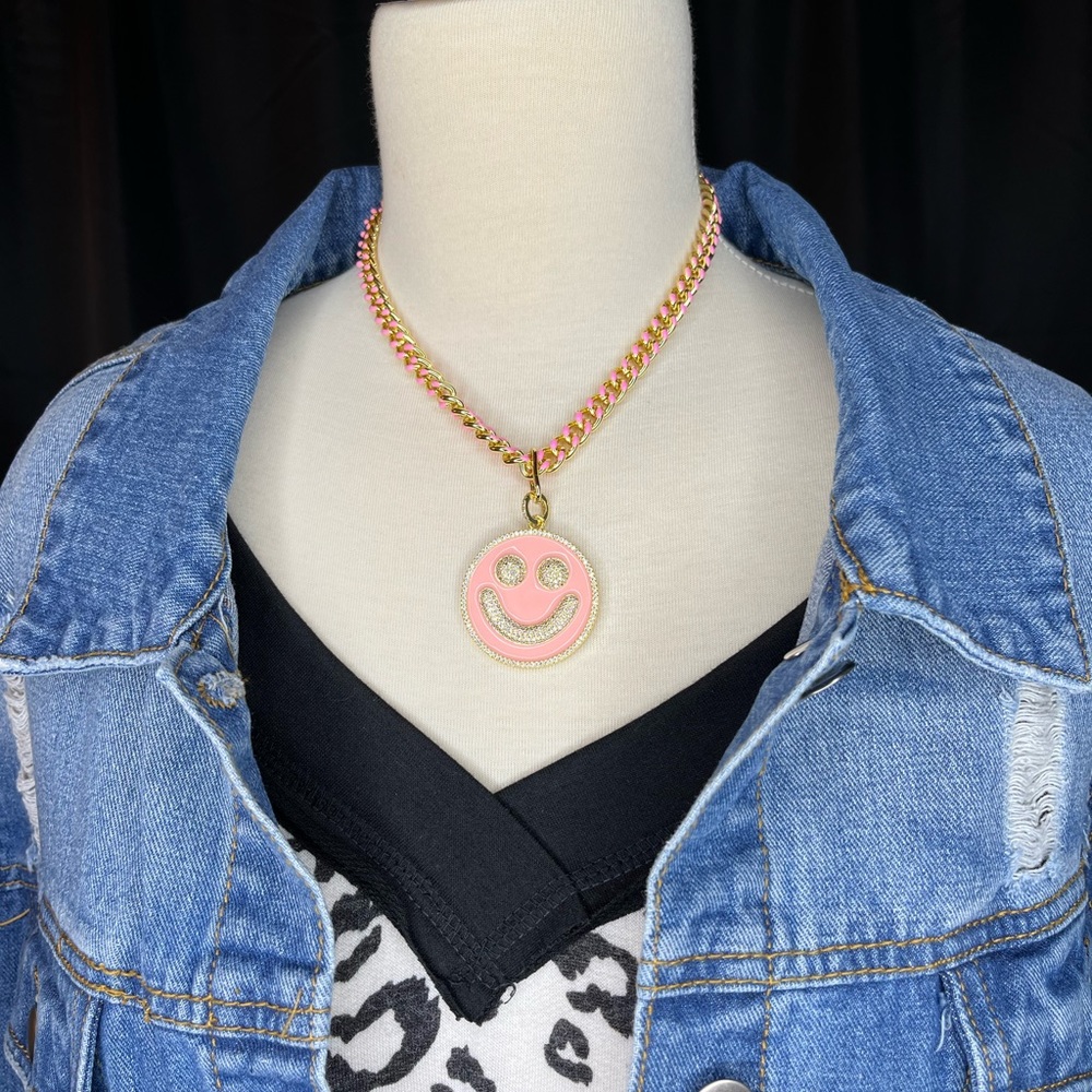 Sold-Lauren Kenzie-Liliana Smiley Face Necklace-Sold